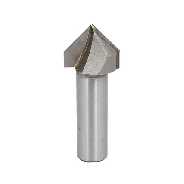 7/8-Inch Cutting Dia 1/4-Inch Shank Woodworking 90 Degree Carbide Tipped 2-Flute V-Groove Router Bit 